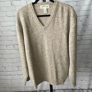 Vintage Orvis Crew Neck Sweater Lamb Wool Size Large